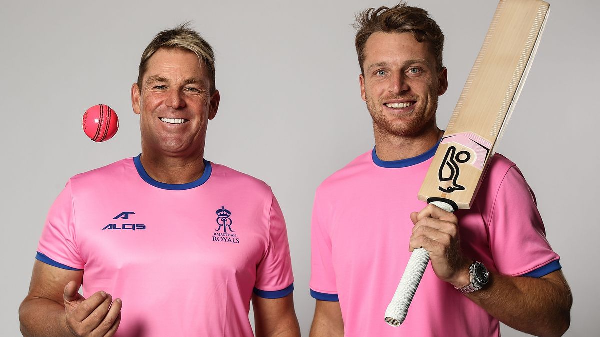 Shane Warne was captain-coach when Rajasthan Royals famously won the first-ever IPL title. Pictured here alongside England's Jos Buttler who also plays for the Rajasthan Royals in the IPL.