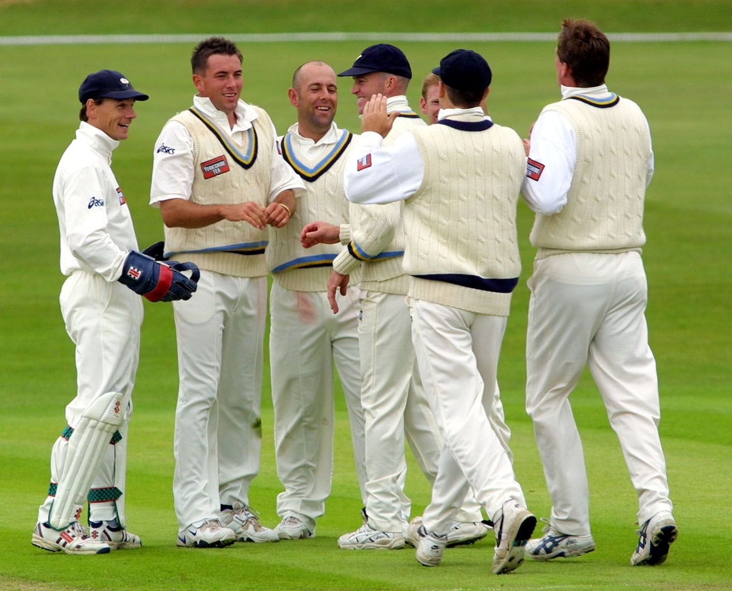 Chris Silverwood celebrates a wicket for Yorkshire in 2001