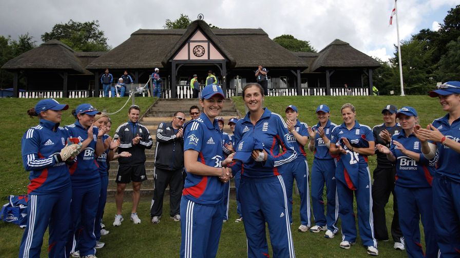 A proud moment. Gunn makes her 100th ODI appearance