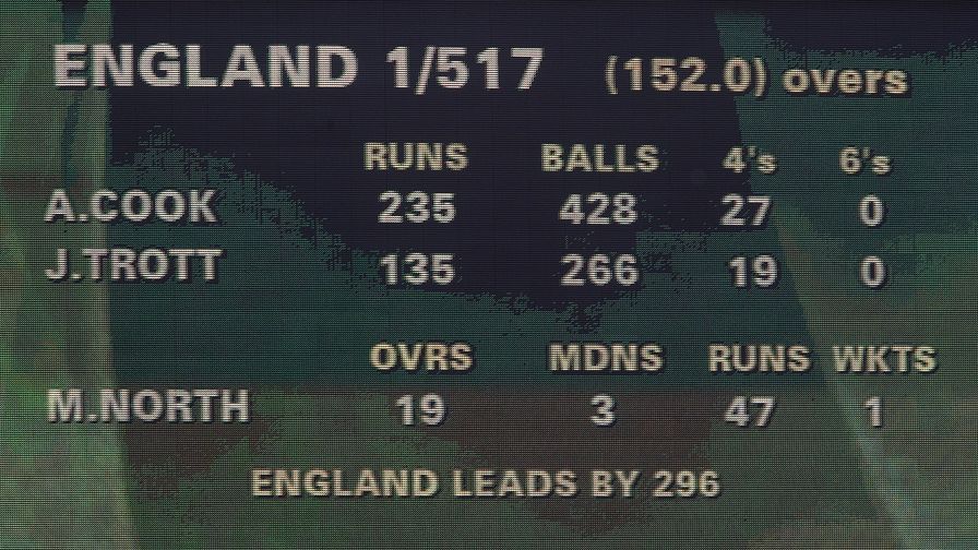 A wonderful sight. The scoreboard at Brisbane made for some good reading during the first Ashes Test.