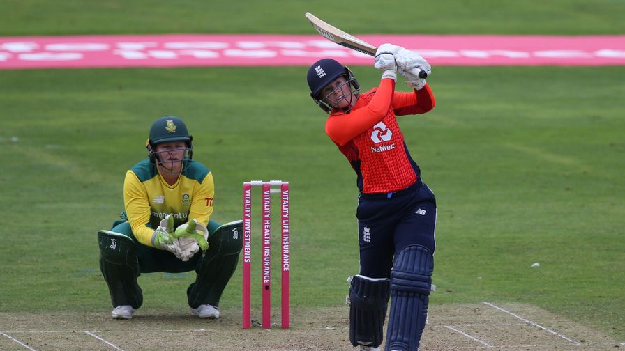 250-3 from 20 overs. England women hit a world record team score against South Africa in Taunton.