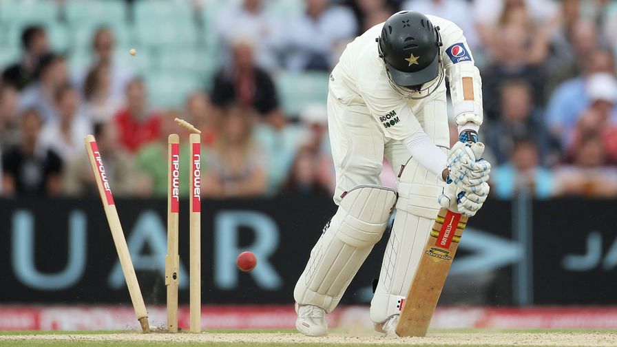 Mohammad Yousuf is cleaned up by a James Anderson yorker. England win the Test series 3-1.