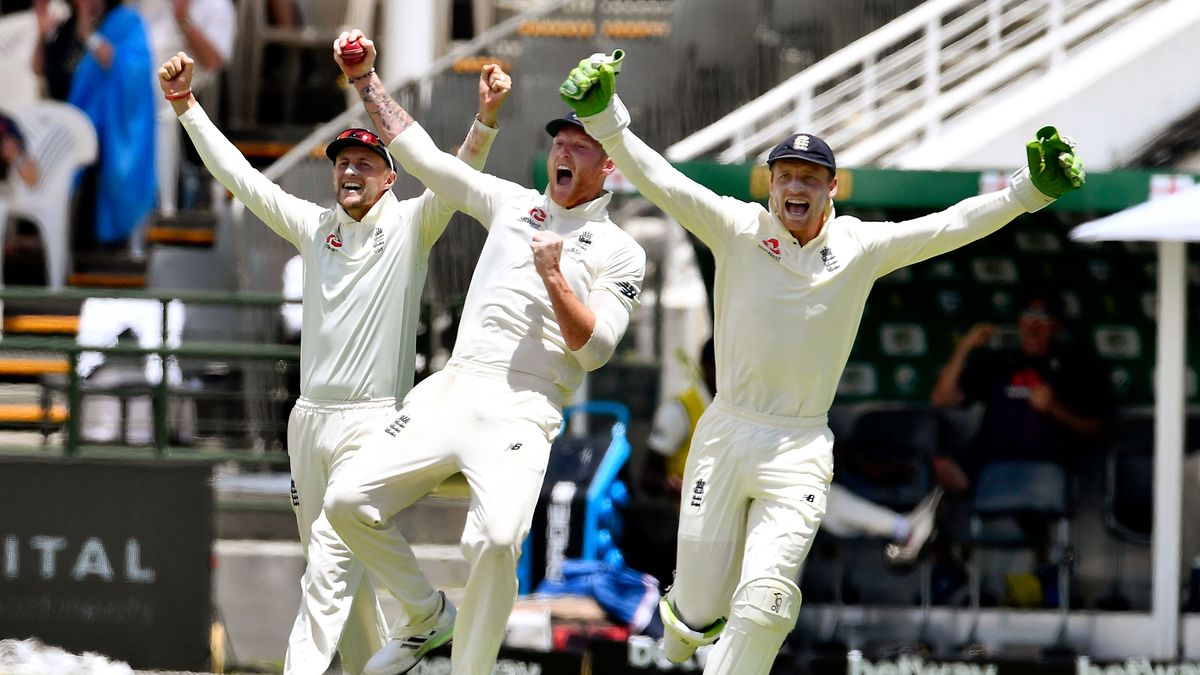 Ben Stokes celebrates one of his five catches