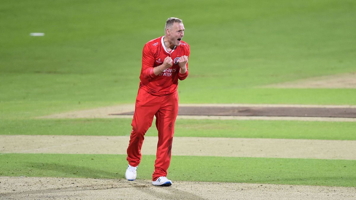 Matt Parkinson playing for Lancashire