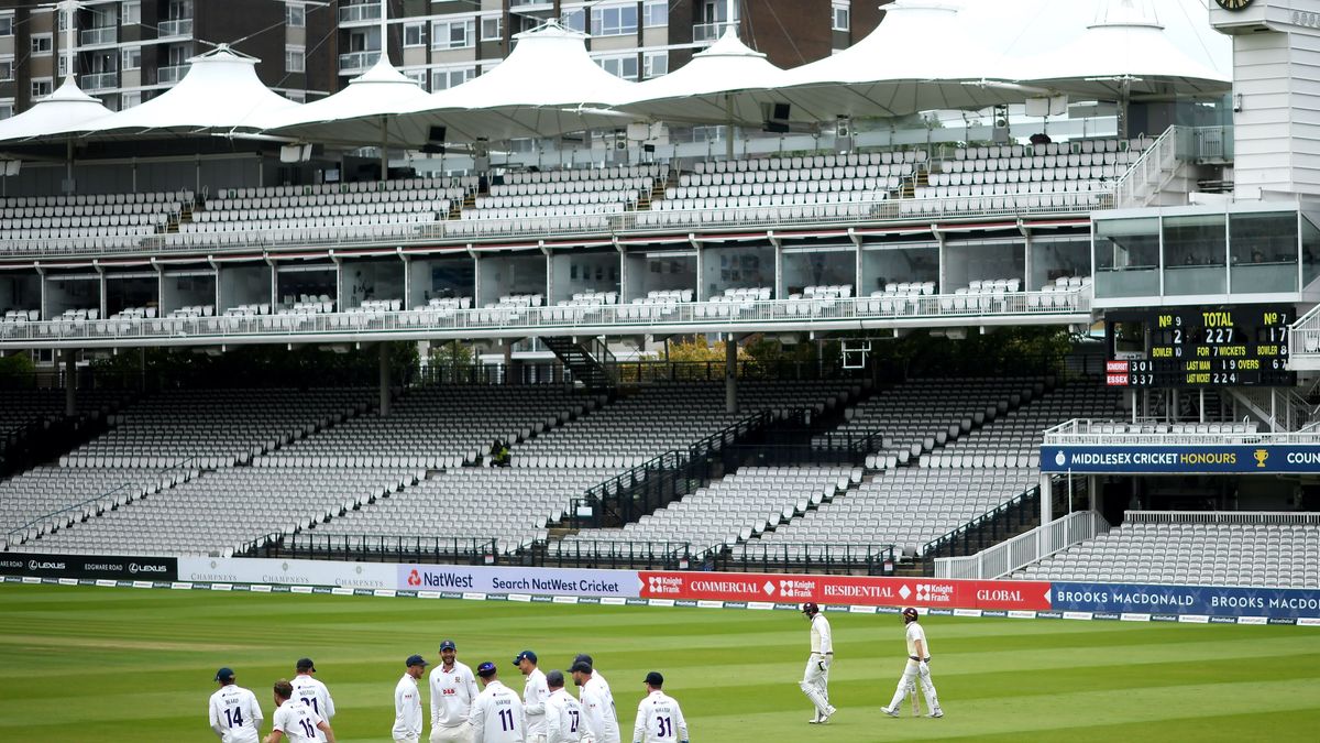 The teams head out in the Bob Willis Trophy final