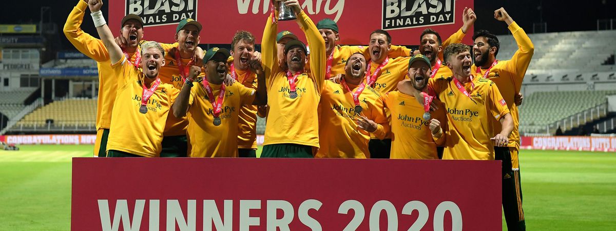 Notts Outlaws lift the 2020 Vitality Blast trophy