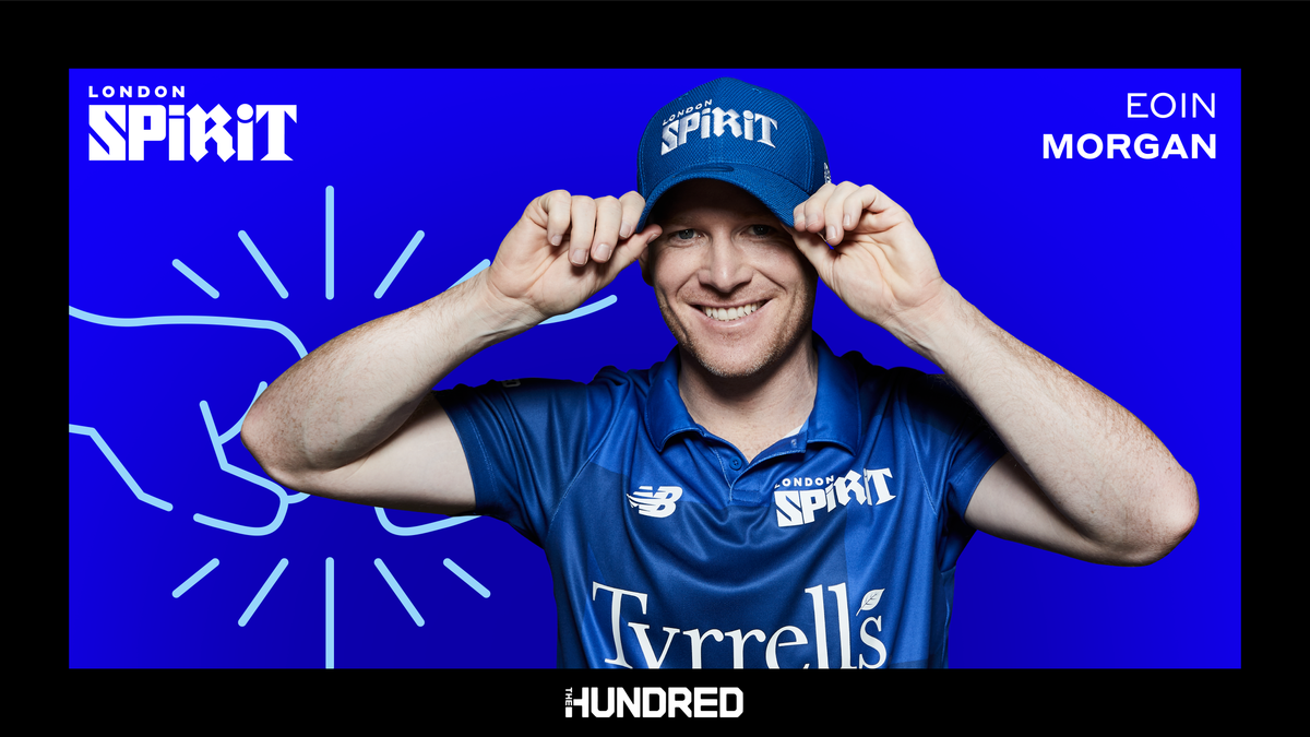 Eoin Morgan sporting London Spirit's kit.