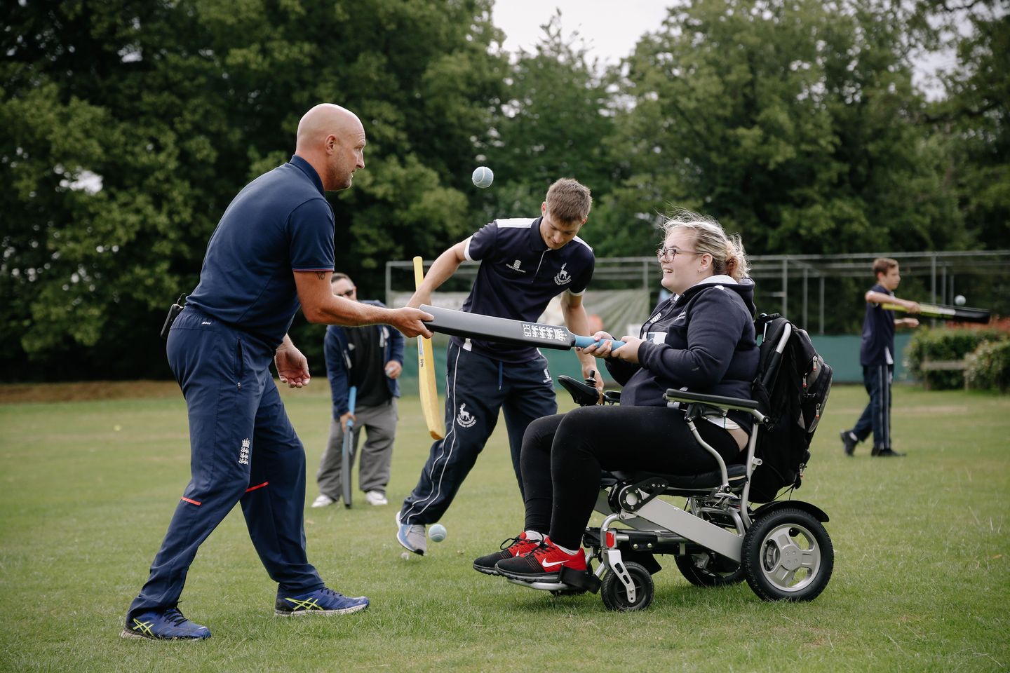 Disability cricket skills in action