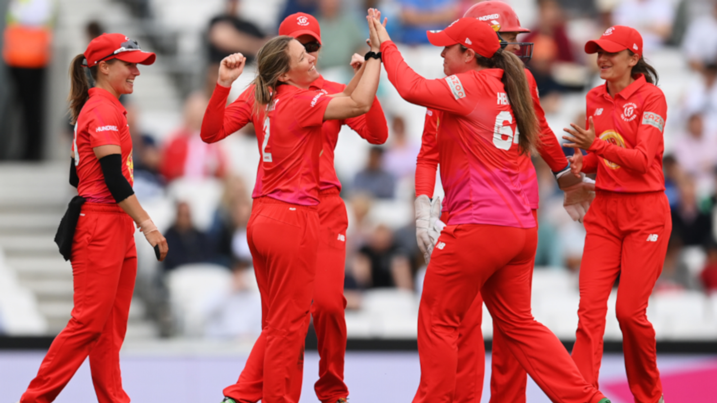 Welsh Fire celebrate taking a wicket