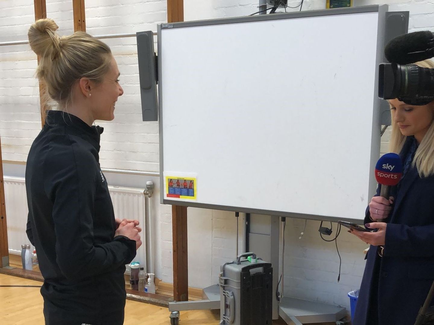 Beth Barrett-Wild talking to Sky Sports News at the Dynamos session in Plumstead