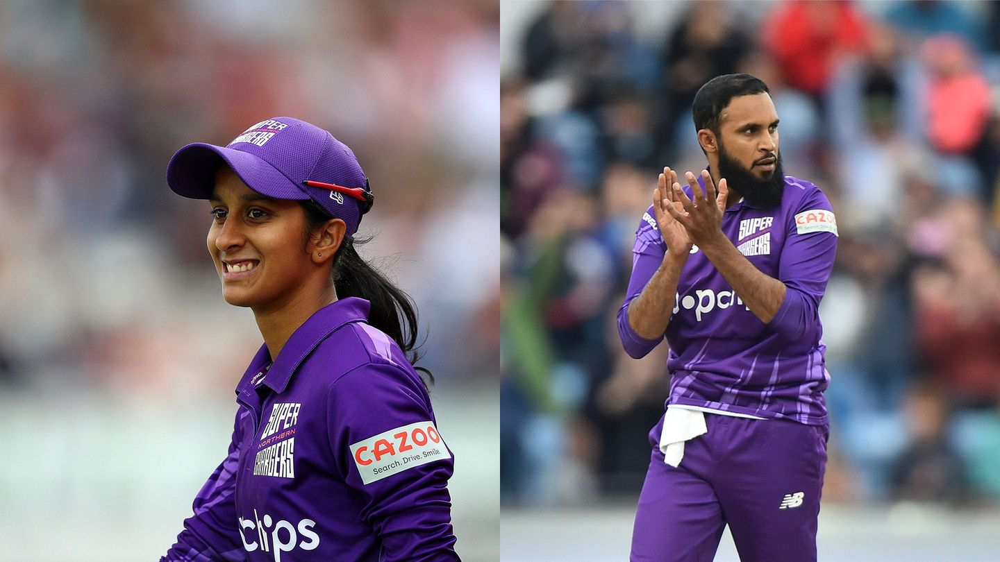 Northern Superchargers' Jemimah Rodrigues and Adil Rashid