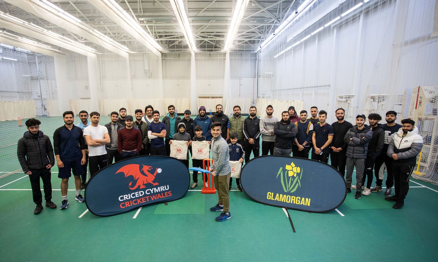 Members of the Ramadan Tapeball League at Sophia Gardens