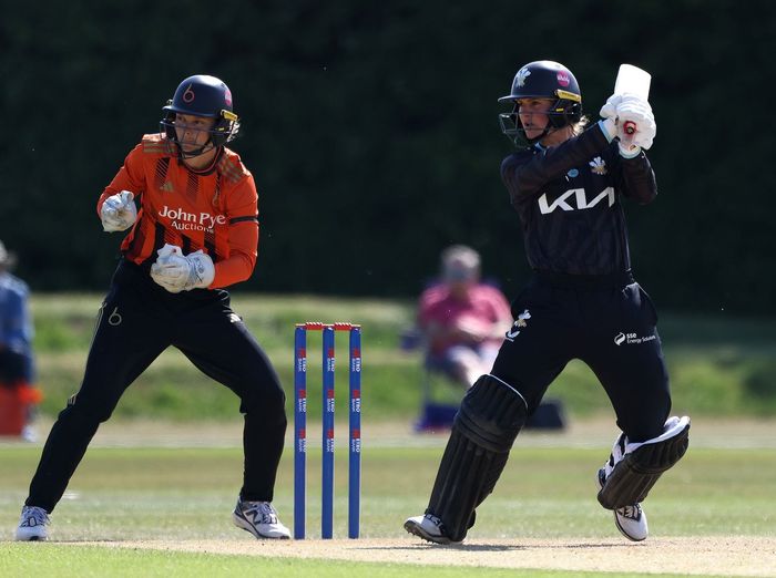 Amy Jones and Paige Scholfied in the Metro Bank One Day Cup