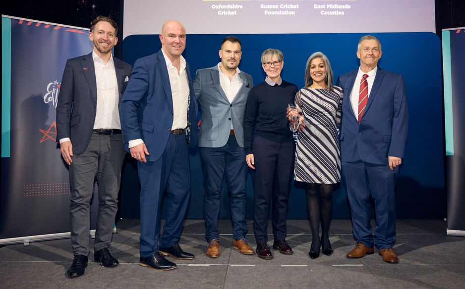 Impact of Cricket Awards 2025 - East Midlands Counties winners with Rhys Beer