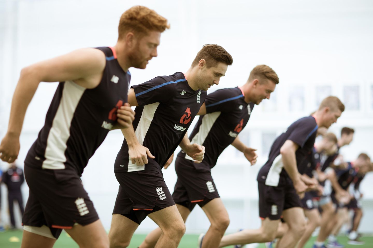 Jonny Bairstow, Chris Woakes and Jake Ball line up for the dreaded yo yo test