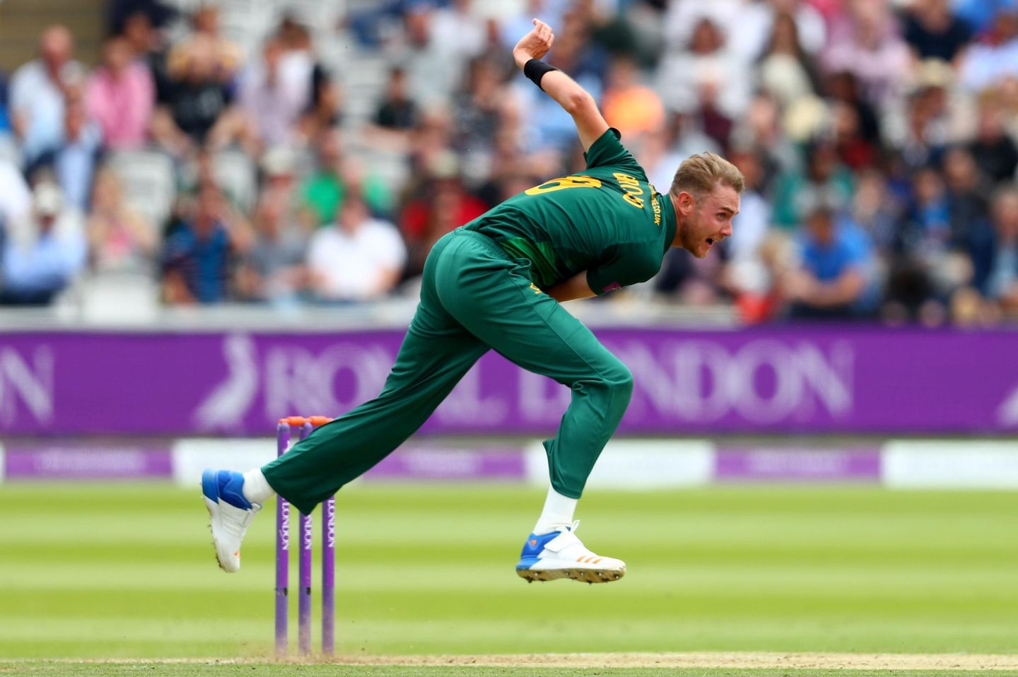 Stuart Broad in action during the Royal London One-Day Cup final